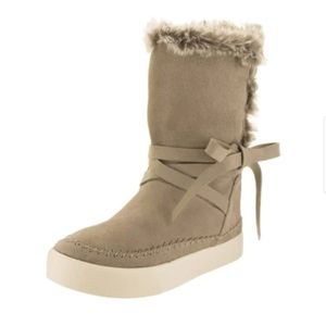 Toms tan Vista womans faux suede boots Taupe